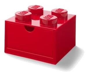 Úložný box na stôl LEGO 4 so zásuvkou / červený