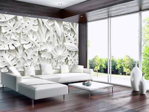 Fototapeta - Alabastrová biela abstrakcia (254x184 cm)