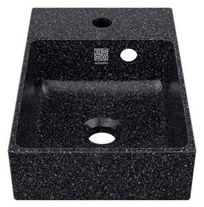 Woodio Umývadlo Cube40 Slim, čierne char / na dosku ľavé