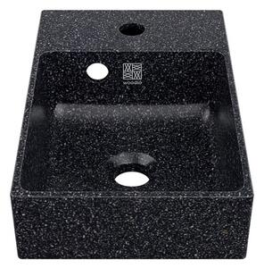 Woodio Umývadlo Cube40 Slim, čierne char / na dosku pravé