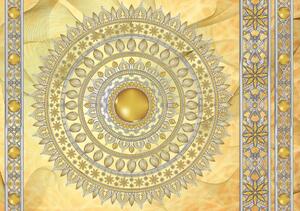 Fototapeta - Mandala v zlate (254x184 cm)