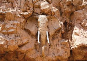 Fototapeta - Slon vytesaný v skalách (152,5x104 cm)