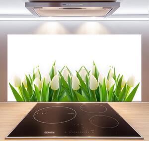 Panel do kuchyne Biele tulipány pl-pksh-120x60-f-30153186