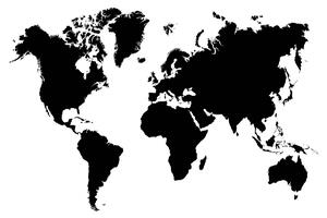 Fototapeta - Mapa čiernobieleho sveta (152,5x104 cm)