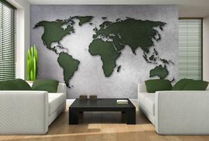 Fototapeta - Zelená mapa sveta (152,5x104 cm)
