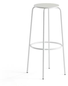 Barová stolička TIMMY, biely rám, biely sedák, V 830 mm