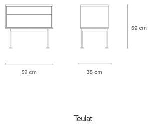 MUZZA Nočný stolík okoy 52 x 59 cm krémový