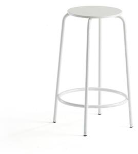 Barová stolička TIMMY, biely rám, biely sedák, V 630 mm