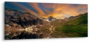 Obraz - Odraz v horskom jazere (120x50 cm)