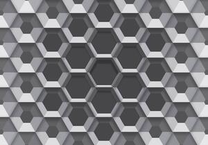 Fototapeta - 3D šesťuholníky (254x184 cm)