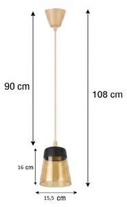 Brilagi - LED luster R GLASS 1xE27/60W/230V pr. 15,5 cm béžová/kou béžová/čierna