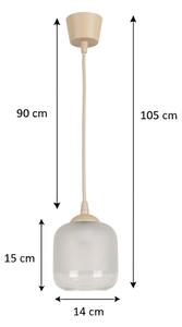 Brilagi - LED luster na lanku RETRO GLASS 1xE27/60W/230V pr. 14 cm béžová/biela