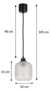 Brilagi - LED závesné svietidlo na lane RETRO GLASS 1xE27/60W/230V, priemer 14 cm, čierna/biela
