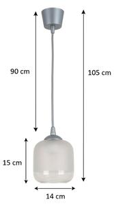 Brilagi - LED luster na lanku RETRO GLASS 1xE27/60W/230V pr. 14 cm strieborná/biela