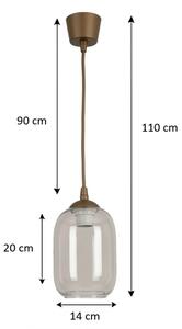 Brilagi - LED luster na lankách R GLASS 1xE27/60W/230V priemer 14 cm hnedá/dymovo sivá
