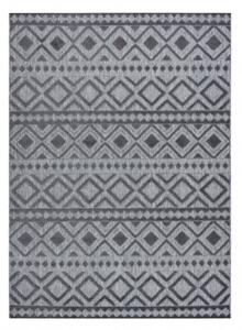 Koberec SOLE D3852 Boho, romby - ploské tkanie sivý