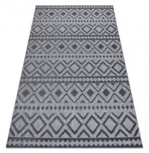 Koberec SOLE D3852 Boho, romby - ploské tkanie sivý