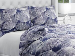 Biante Bavlnené posteľné obliečky Sandra SA-414 Biele abstraktné páperie na modrom Jednolôžko 140x200 a 70x90 cm