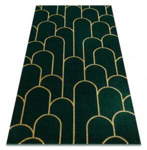 Koberec EMERALD exkluzívny 1021 glamour, styl art deco fľaškovo zelený / zlatý