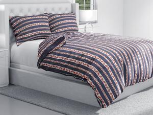 Biante Bavlnené posteľné obliečky Sandra SA-418 Ružičky na tmavo modrom bodkovanom Predĺžené 140x220 a 70x90 cm