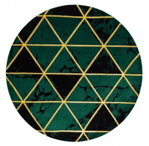 Koberec EMERALD exkluzívny 1020 kruh - glamour, marmur, trojuholníky zelený/zlatý