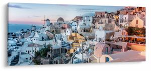 Obraz - Súmrak v Santorini (120x50 cm)