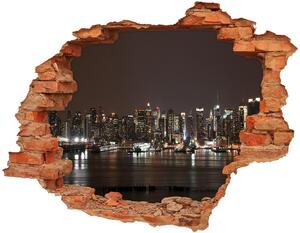 Nálepka 3D diera na stenu New york v noci nd-c-28391328