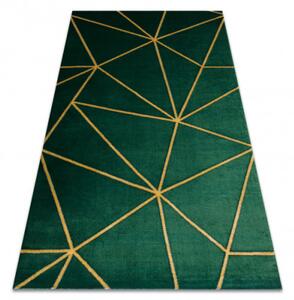 Koberec EMERALD exkluzívny 1013 glamour, styl geometrický fľaškovo zelený / zlatý