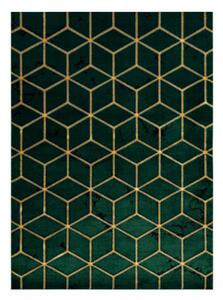 Koberec EMERALD exkluzívny 1014 glamour, styl kocka fľaškovo zelený / zlatý