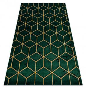 Koberec EMERALD exkluzívny 1014 glamour, styl kocka fľaškovo zelený / zlatý
