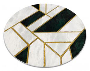 Koberec EMERALD exkluzívny 1015 kruh - glamour, marmur, geometrický zelený/zlatý