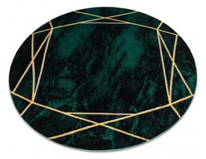 Koberec EMERALD exkluzívny 1022 kruh - glamour, marmur, geometrický zelený/zlatý