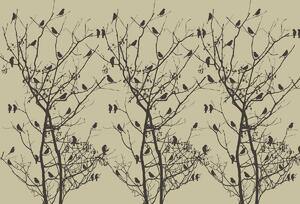 Fototapeta - Vtáky na strome (254x184 cm)