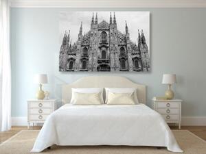 Obraz katedrála v Miláne v čiernobielom prevedení - 60x40