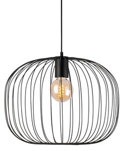Závesný luster OVELLA 1xE27/15W/230V, priemer 46 cm, čierny