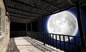 Fototapeta - Terasa s výhľadom na Mesiac (152,5x104 cm)