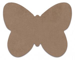 Koberec protišmykový SHAPE 3150 Motýľ Shaggy - camel, béžový plyš