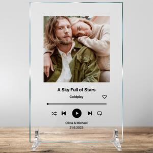 INSPIO - výroba darčekov a dekorácií - Pesnička na skle, plaketa zo skla Spotify