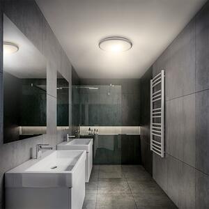 Kúpeľňové LED stropné svietidlo so strieborným rámčekom 18W IP54 CCT