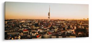 Obraz západu slnka nad Žižkovom (120x50 cm)