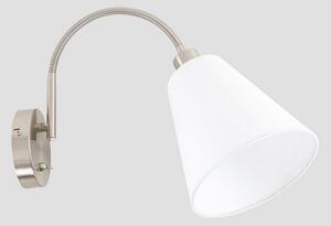 ITALUX WL-76382-1-WH Tonia nástenné svietidlo s vypínačom 1xE27 matný nikel, biela