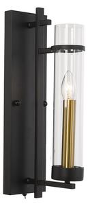 ITALUX WL-31186-1A-BL Aspen nástenné svietidlo 1xE14 čierna, lesklý bronz