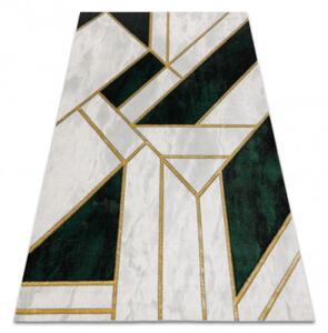 Koberec EMERALD exkluzívny 1015 glamour, styl marmur, geometrický fľaškovo zelený / zlatý