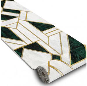 Behúň EMERALD exkluzívny 1015 glamour, marmur, geometrický zelený/zlatý