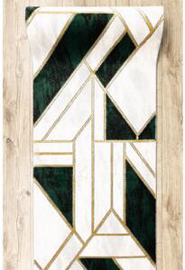 Behúň EMERALD exkluzívny 1015 glamour, marmur, geometrický zelený/zlatý