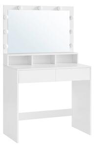 Toaletný stolík a zrkadlo Galera (biela)