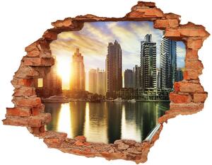 Diera 3D v stene nálepka Dubaj sunset nd-c-86065088