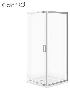 Cersanit Arteco, sprchový kút s krídlovými dverami 80 (dvere) x 80 (stena) x 190 cm, 5mm číre sklo, chrómový profil + slim sprchová vanička TAKO, S601-115