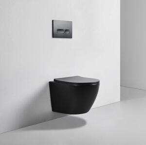 Erga Lily, závesná WC misa 48x37 cm Rimless s pomaly padajúcim sedadlom, čierna matná, ERG-GMAMUT-203BK