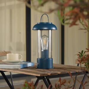 Lindby LED dobíjacia stolová lampa Yvette, modrá, IP44